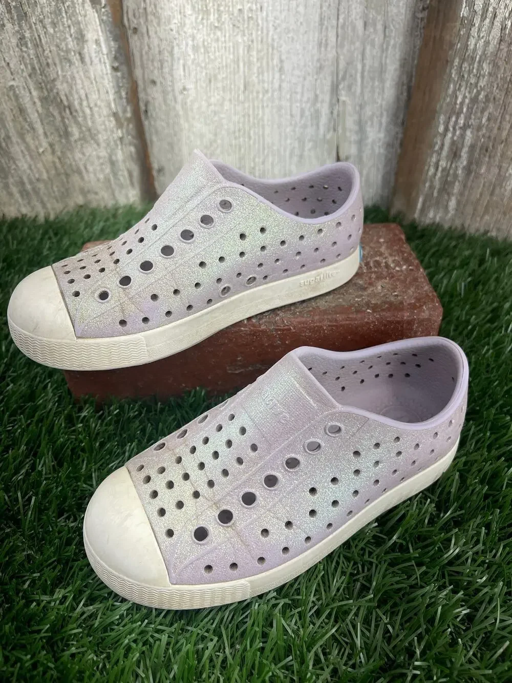 Native Jefferson Light Purple Glitter Slip On Shoes C10